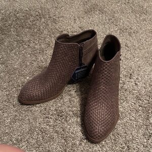Women’s Brown Woven Ankle Booties